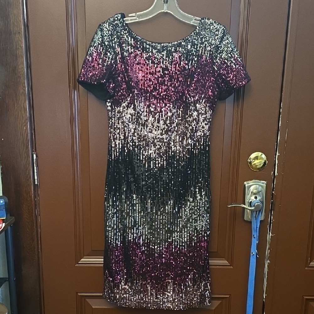 Sequin Black and Pink Dress